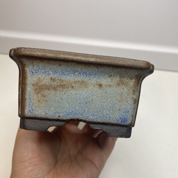 Bonsai Pot by WALSALL STUDIOS, England Crane pattern pale purple Glazed small sz - Picture 3 of 12